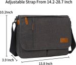 Estarer Messenger Bags for Men Women,13-14 Inch Laptop Water Resistant Shoulder Crossbody Bookbag Canvas Satchel - Image 6